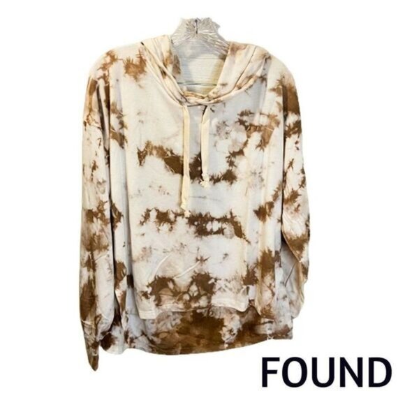 FOUND Slightly Oversized High/low Drawstring Soft Hoodie Pullover Sweater NWT - Picture 2 of 4
